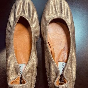 Lanvin gold ballet flat 40.5